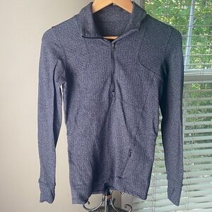 Lululemon Kanto Catch Me 1/2 Zip size 6 Heathered Herringbone Heathered Black